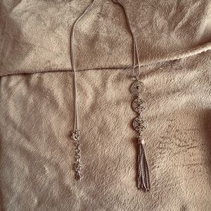 Elegant Silver Tassel Necklace